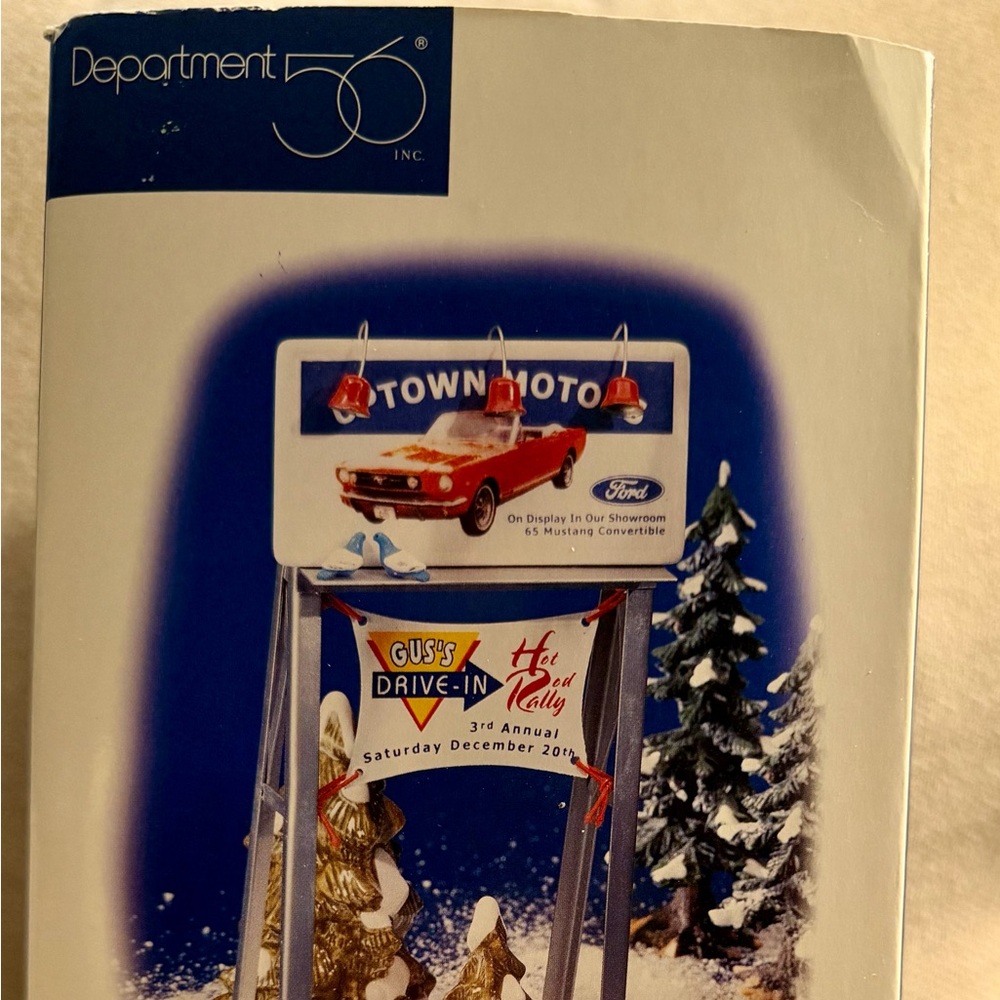 Department 56 Snow Village – Uptown Motors Ford Billboard (Retired)